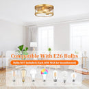 BRIGHTEVER 2-LIGHT GOLD CLOSE TO CEILING LIGHT FIXTURE - GOLD - Like New