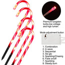 22" Candy Cane Lights 14 Packs Christmas Pathway Marker Candy 8 Modes Lights - Like New