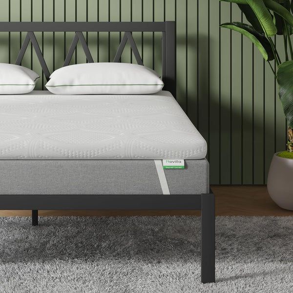 NOVILLA 3 INCH MATTRESS TOPPER TWIN VENTILATED DESIGN GEL MEMORY FOAM - Like New