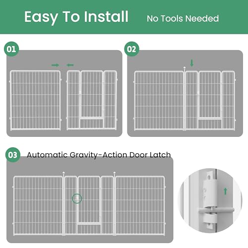 SIMPLE DELUXE DOG PLAYPEN, 32" HEIGHT 8 PANELS FENCE WITH ANTI-RUST COATING - Like New