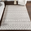 NULOOM 5X7 MOROCCAN BLYTHE AREA RUG GREY FADED BOHEMIAN DESIGN STAIN RESISTANT - Brand New