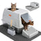 THIRDREAM 4-IN-1 CAT METAL LITTER BOX SET, EXTRA LARGE LIGHT GREY - GRAY - Like New