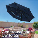 SUNNYDAZE 3-TIER 10' SOLID OCTAGON MARKET UMBRELLA - NAVY - Like New