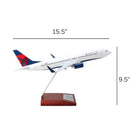 SkyMarks Elite 1:100 Scale Delta 737-800 Airplane Model plane - Cherry - Like New