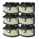 AOOTEK SOLAR MOTION SENSOR LIGHTS 120 LEDS REFLECTOR WIDE 6 PACK - BLACK - Like New