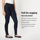 AMAZON ESSENTIALS WOMEN STRETCH DENIM MID-RISE PULL-ON RINSE SIZE 2 SHORT - Brand New