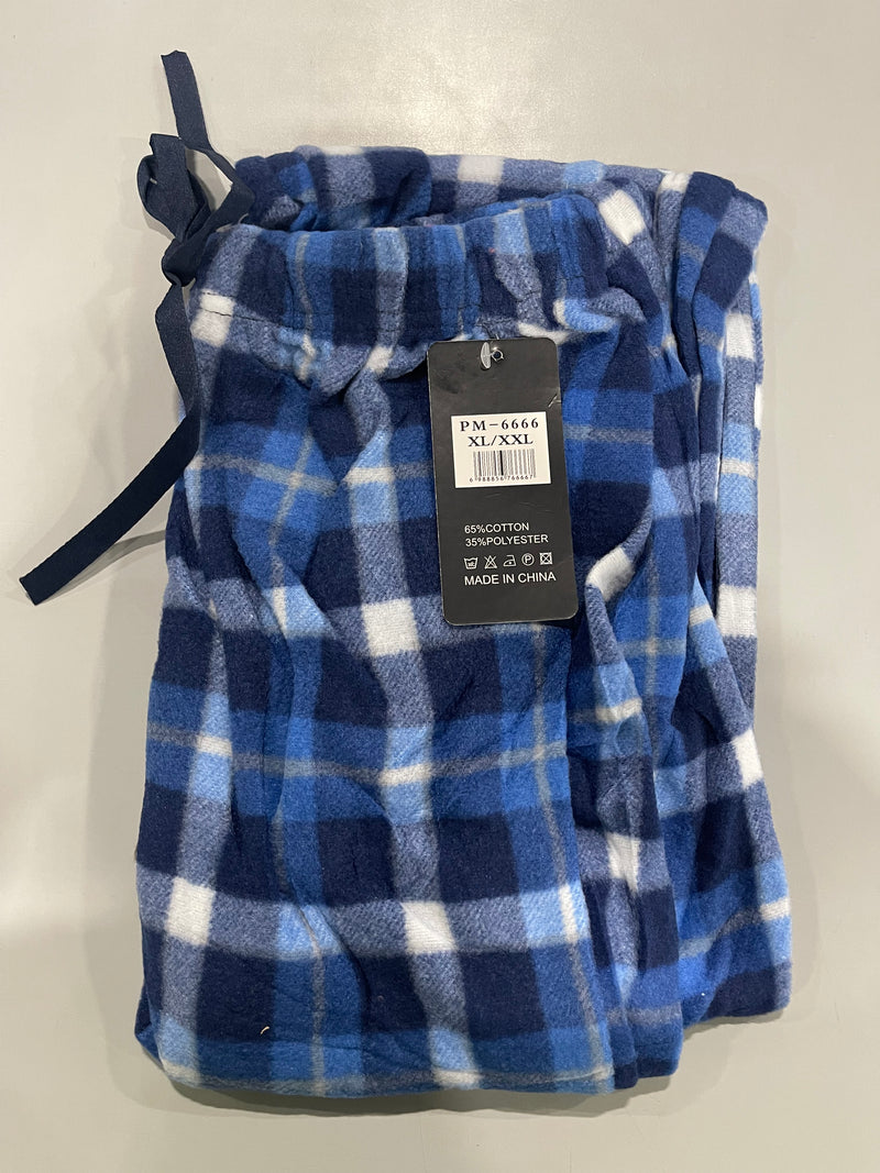 YUNA PAJAMA PANTS WOMEN MULTI PLAID ELASTIC WAIST - SIZE: XL/XXL - BLUE/DARKBLUE - Brand New