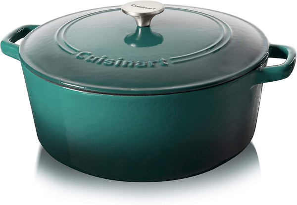 Cuisinart Cast Iron 7 Quart Casserole CI670-30TGW - Teal Gradient Like New