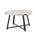 AZL1 Life Concept Rustic Farmhouse Round Metal Coffee Accent Living Room - Grey - Like New