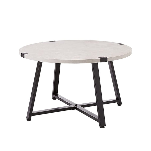 AZL1 Life Concept Rustic Farmhouse Round Metal Coffee Accent Living Room - Grey - Like New