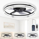 YEUTAUEN Ceiling Fans with Lights & Remote Stepless Color Temperature Change - Like New