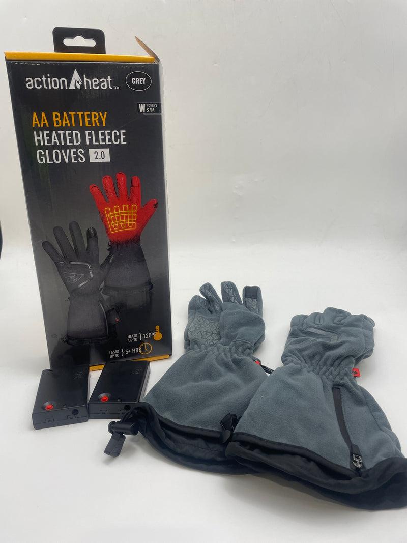 ACTIONHEAT FEATHERWEIGHT AA BATTERY POWERED HEATED GLOVES FOR WOMEN – S/M - GRAY - Like New