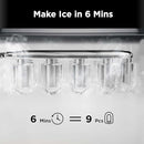 SILONN ICE MAKER COUNTERTOP EXPANDABLE 2.5L ICE BASKET 1.8L WATER TANK - BLACK - Like New