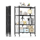 HEALSMART HEAVY DUTY 4-TIER FOLDABLE METAL RACK, HKSHLFFOLD28154904B - BLACK - Like New
