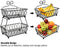 SORBUS FRUIT BASKET DISPLAY STAND, 2-TIER - RECTANGULAR ANTIQUE METAL - BLACK - Like New