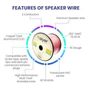 VAIYER 16 GAUGE SPEAKER WIRE CABLE 250 FT 1.3 MM CCA HIGH-PERFORMANCE - BRONZE - Brand New