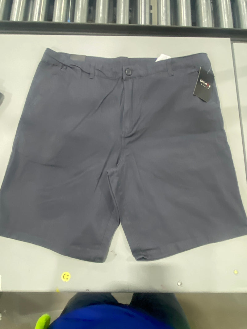 GALAXY BY HARVIC MEN'S 5-POCKET TRETCH TWILL CHINO SHORTS - SIZE: MEN 40 - GRAY - Brand New