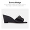 CP910 COACH WOMEN'S EMMA WEDGE SANDAL SIZE 8 (AU/UK W6) (EU W38.5) - BLACK - Like New