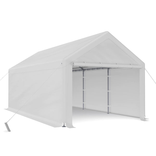 CECAROL C03 10X20FT HEAVY DUTY CARPORT 180G HEAT-SEALING ALL WEATHERTARP - WHITE - Like New