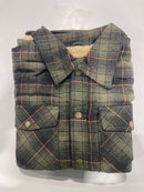 RUDOLPH MEN'S FLANNEL SHERPA-LINED SHIRT JACKET - SIZE: MEN M - OLIVE/BLACK - Brand New