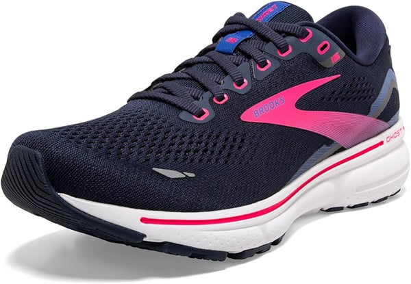 BROOKS WOMEN'S GHOST 15 NEUTRAL RUNNING SHOE - PEACOAT/BLUE/PINK - SIZE 8 - Like New