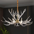 RinkBik Acrylic Antler Chandelier Ceiling Light Fixtures, Clear Resin - Brand New