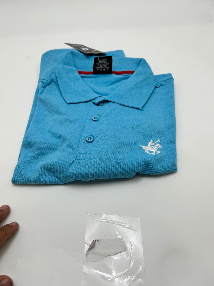 PACIFIC POLO CLUB MEN'S SHORT SLEEVES BUTTONS - SIZE: MEN S - CYAN - Brand New