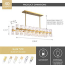 APBEAMLighting Chandeliers 40 Light Modern Retangular B08RZ3TJLX - Gold - Like New