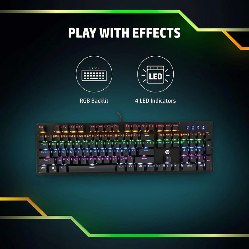 HP GK100 MECHANICAL GAMING KEYBOARD - BLACK - Like New