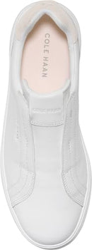 W34137 COLE HAAN WOMEN GRAD CROSSCOURT LUX SLIP-ON SIZE 9 WHITE/LT SESAME SUEDE - Like New