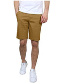 GALAXY MEN'S 5-POCKET FLAT-FRONT STRETCH TWILL SHORTS - SIZE: MEN 36 - TIMBER - Brand New