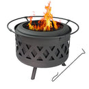Sunnydaze 30" Crossweave Smokeless Patio Fire Pit Wood Burning Black Finish - Like New