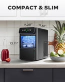 SILONN ICE MAKER COUTERTOP MACHINE - PORTABLE ICE CUBE MAKER 20LBS - BLACK - Like New
