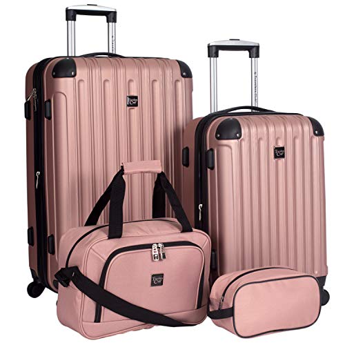 Travelers Club Midtown Hardside Luggage Travel, Rose Gold, - Scratch & Dent