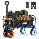 Electric Assistance Collapsible Folding Garden Wagon 300LBS Grocery Cart Black - Like New