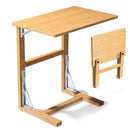 Tatub 24" Folding TV Tray Table, Foldable C Shaped End Table - Bamboo - Like New