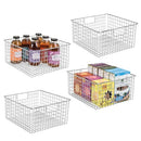 mDesign Metal Wire Food Storage Basket 4 Pack - Chrome - Brand New