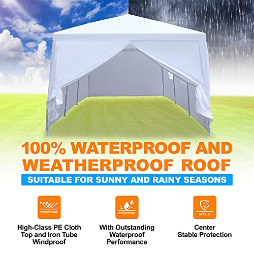 SERENELIFE POP UP CANOPY TENT 10X30 PORTABLE COMMERCIAL INSTANT SHELTER - WHITE - Like New