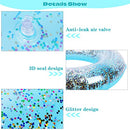 Elcoho 8 Pieces 36in Inflatable Pool Floats Colorful Glitter Pool Tubes - Like New