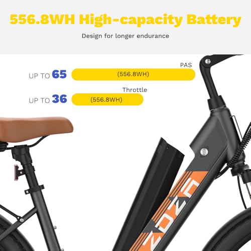 ZDZA ELECTRIC BIKE ZA02, 1200W PEAK MOTOR, 26'' CITY CRUISER EBIKE - BLACK - Like New