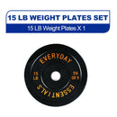 BALANCEFROM OLYMPIC BUMPER PLATE WEIGHT PLATE WITH STEEL HUB,BLACK, 15LBS SINGLE - Like New
