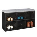 AMAZON BASICS SHOE STORAGE BENCH CUSHION 6 CUBBIES ADJUSTABLE BLACK - BLACK - Like New