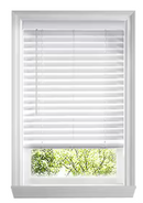HOME DECORATORS COLLECTION WHITE CORDLESS FAUX WOOD BLINDS - WHITE - Like New
