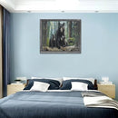 YOSHANA Black Bear Wall Art Window Animal Canvas Prints Forest Bears Pictures - Brand New
