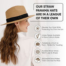LIVINGSTON FASHIONABLE WIDE BRIM STRAW PANAMA HAT FOR MEN & WOMEN TRIPLE BELT - Like New