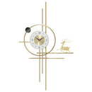 PSYCHE GOD Large Gold Wall Clock Metal Elk Non-Ticking Modern Clock - Brand New