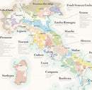 WINE MAP OF ITALY - Premium Gift for Wine Lovers, 20’’x28’’, B09NBZJ1DV - NEW - Brand New