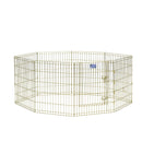 MIDWEST HOMES FOR PETS FOLDABLE METAL EXERCISE PEN PLAYPEN GOLD ZINC - GOLD - Like New