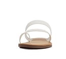 SODA JOAN WOMENS OPEN TOE SLIP ON FLIP FLOP SANDALS - SIZE: WOMEN 7 - WHITE - Like New