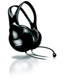 PHILIPS WIRED PC HEADSET ADJUSTABLE HEADBAND, LIGHTWEIGHT, MIC SHM1900 - BLACK - Like New